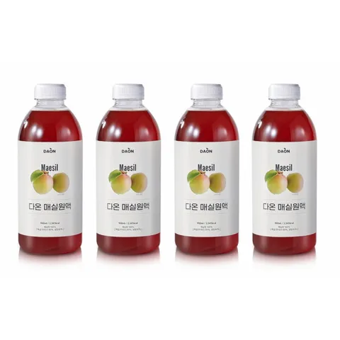 [다온영농조합법인] 다온 매실원액 900ml x 4병, 1개입, 상세 설명 참조, 4개
