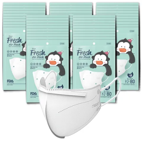 에버프레쉬 에어 새부리형 황사마스크 소형 KF80 화이트, 1개입, 화이트, 50개