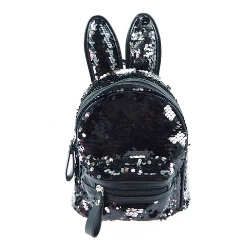 우주아이 스팽글토끼 미니백팩, 블랙, 18 x 20 x ...