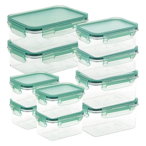 생활엔 클리어 차곡차곡 모듈러 밀폐용기 데일리 세트 민트, 1세트, 밀폐용기 5p