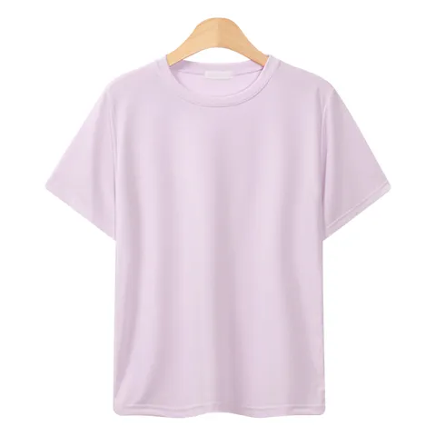 레몬소울 여성용 썸머 기능성 쿨링 반팔 티셔츠, L, 라이트퍼플