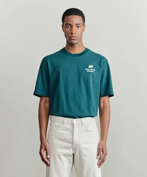 JEAN MICHEL BASQUIAT 장미쉘바스키아 반팔티 그린