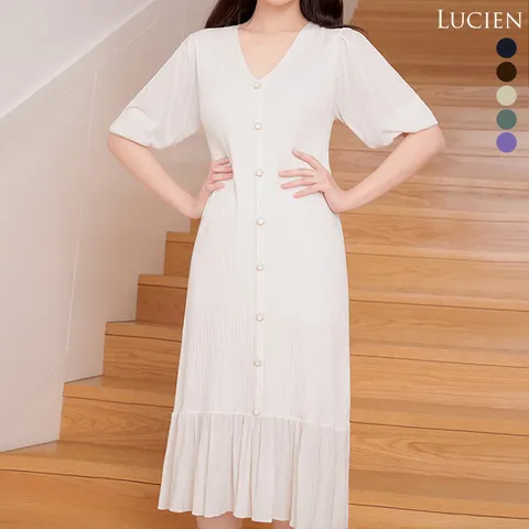 루시앙 썸머 퍼프 니트 원피스 2종 SET, 브라운 2종:55, 단일상품, 브라운 2종