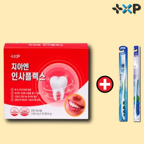 인사돌 플러스정품 칫솔 과 잇몸 치 약 증정 하루한정 치아튼튼 치아엔 인사플렉스, 90정, 1세트