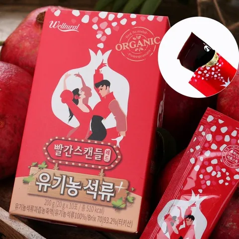 빨간스캔들 프리미엄 어린 저분자 피쉬 콜라겐 석류 젤리 스틱 유기농, 20g