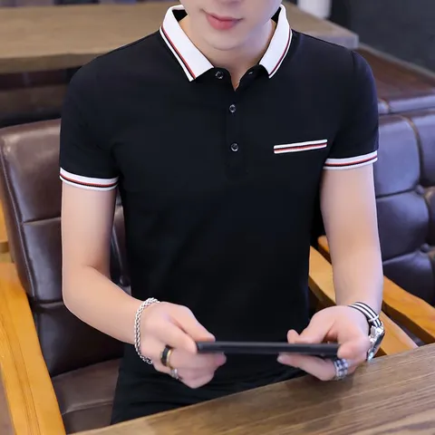셔츠 코튼 여름 남성 반팔티셔츠 패션 루즈핏 카라셔츠 여름 남자 반팔 티 NZ5751