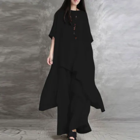 여성 여름 정장, BLACK, S