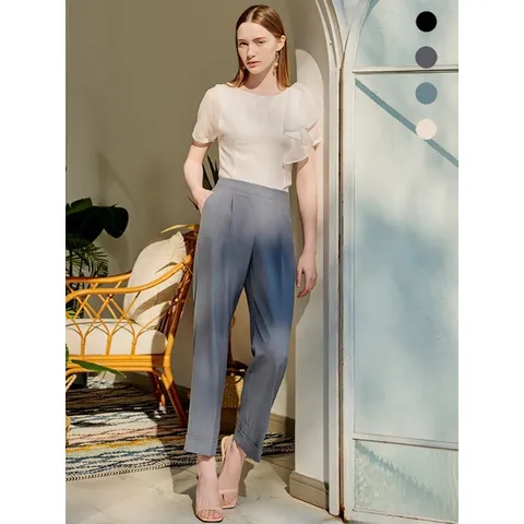 르투아 링클프리 핀턱팬츠 4종세트 블랙 크림 그레이 블루, Set, 55