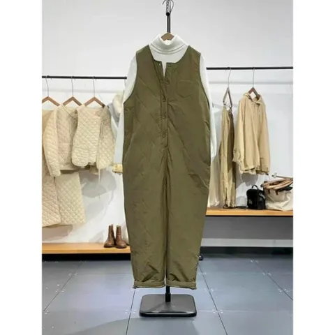 kale 여성 누빔 점프슈트, 카키, 44~55사이즈