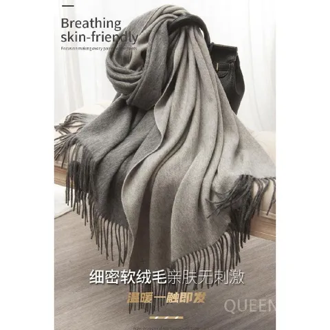 캐시미어스카프 여성 겨울 목도리 따뜻한 양면 단색 울