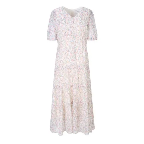 베스띠벨리 2022여름 쉬폰 벨티드 롱 원피스2523I, 아이보리/66