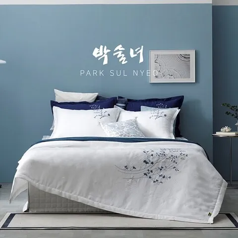 [박술녀] 풍기인견 프리미엄 침구풀세트 작품명 설화 슈퍼싱글SS, 색상:설화 화이트, 단품