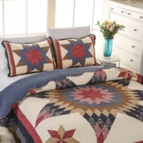 스프레드 미국식 신상품 자수 특대형 두꺼운 순면 퀄팅 이불 3종세트 침대덮개 침대시트 여름이불 에어컨이불, T01-ZQ2065, C01-230*23...