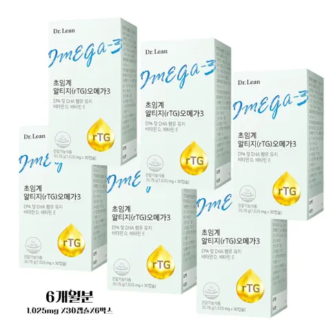 닥터린 6개월분 6박스 닥터린초임계 rtg오메가3, 30정, 6개