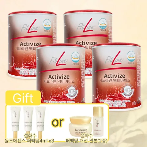 독일쥬스 피엠 피트라인 액티바이즈 175g x4 +여행용 휴대용 에센스 영양크림 추가gift, 175g, 4개