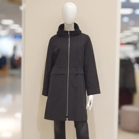 [조이너스 ] 여성 트렌치코트 24년 @가을&겨울 트렌치코트 워머넥 집업 스트링 트렌치코트 JAEW9-WCH120, 블랙, 77