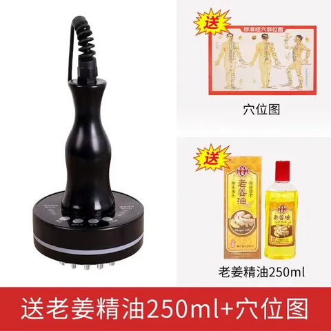 고주파 온열 치료기 마사지 림프순환 브러쉬 갈바닉 진동 부항 초음파, 플러그인 경락 브러..., 1개