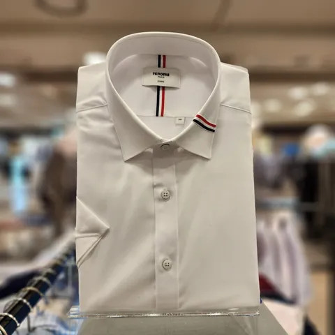 NC 불광점 레노마 셔츠 #화이트 카라 포인트 폴리 스판 트윌 구김 없고 시원한 일반핏 반팔 셔츠RNUSG1-203-WH, 화이트, 105