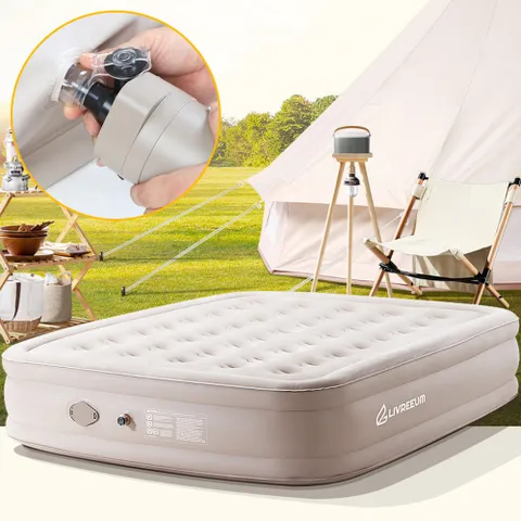 원터치 자동 에어매트 펌프내장형 자충매트 캠핑매트 휴대용 캠핑용 더블 매트리스, 2인더블40cm에어...