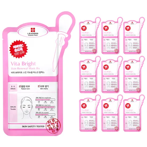 리더스 인솔루션 비타 브라이트 스킨 리뉴얼 시트 마스크 알엑스 25ml, 1개입, 10개