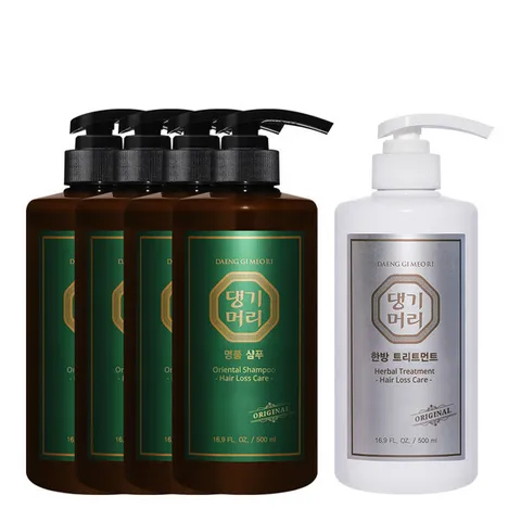 [댕기머리]명품 샴푸 500ml 4개 + 한방 트리트먼트 500ml