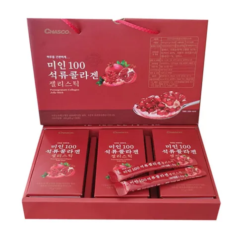 미인100 석류콜라겐 젤리스틱 30포x1박스 석류농축액 선물세트, 450g, 1박스