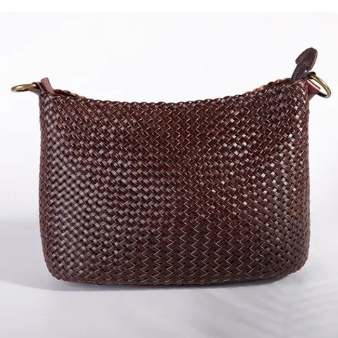 복고풍 소가죽 위빙백 숄더백 가죽꼬임가방