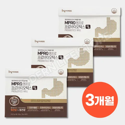 엠프로 MPRO 프로바이오틱스 윌 플러스 헬리코박터 억제 유산균 분말 스틱포 한국야쿠르트, 60정, 3개