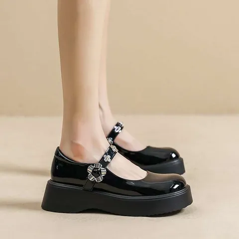 성수동수제화 가죽 신발 구두 여성 발편한 수제화 통굽, 35, 블랙색