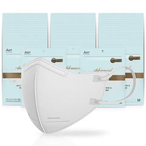아에르 어드밴스드라이트 보건용 마스크 KF80 중형, 화이트, 50개입, 1개