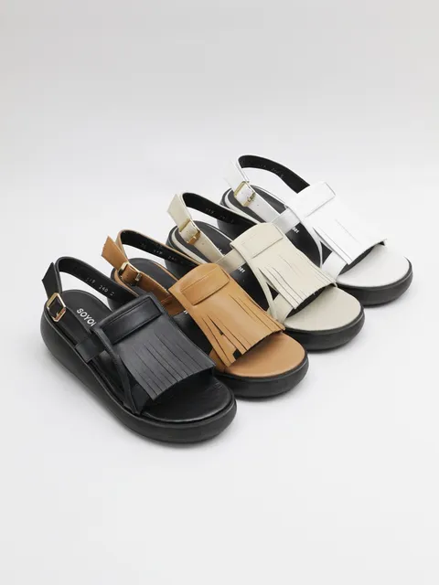 여성 캐주얼 테슬 가죽 샌들 118831