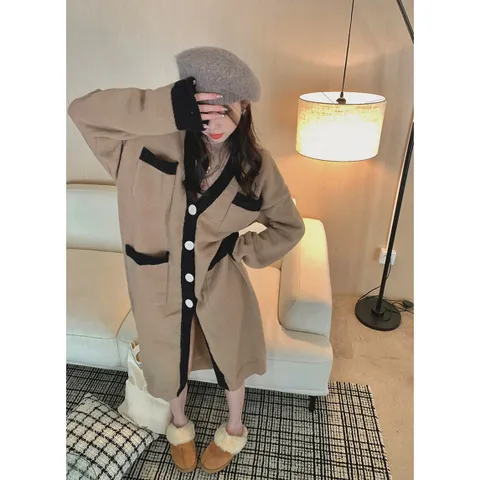 사무실니트가디건 겨울롱가디건 롱