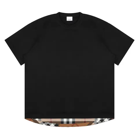 Burberry [명품]버버리 23FW 8044962 A1189 체크 백 포인트 반팔 티셔츠 블랙