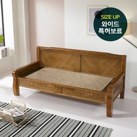 [돌침대TV 힐링돌침대] S066WC 원목보료 와이드 돌쇼파 돌침대쇼파 홍맥반석기본석 기본조절기 전기안전인증 열판, 홍맥반석 + 기본조...