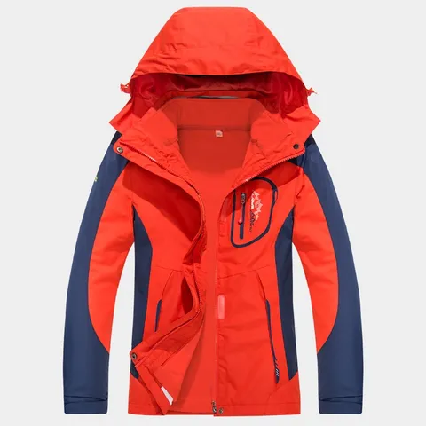 에버유어스 야상 여성 등산복 상의 투피스 울 안감 방풍 방수 등산복 점퍼, 여자오렌지, 100(3XL)