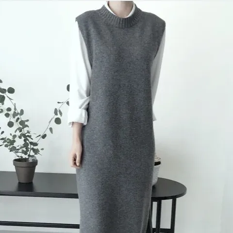 롱니트원피스 GAWC-8253, FREE(77까지), 그레이