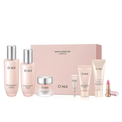 오휘 미라클 모이스처 핑크 베리어 스킨 150ml + 에멀전 130ml + 크림 30ml + NEW 루즈 리얼 미니 + 에센스 4ml + 크림 25ml + 클렌징 폼 40ml, 1세트