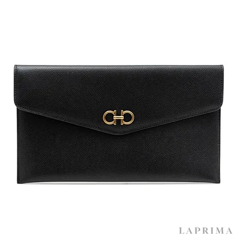 [FERRAGAMO] 페라가모 간치니 클러치 22-0248 NERO 742168, 상세설명 참조, 없음