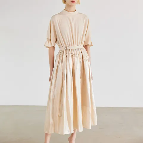 퀸잇 르보레31 소재 콤비 원피스 (88) (2컬러)