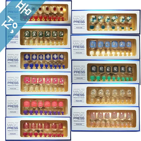 데싱디바 시즌2 매직프레스 프리미엄 (페디큐어) _슈퍼 슬림핏 크루즈 인조손톱, 1개, 리치골드