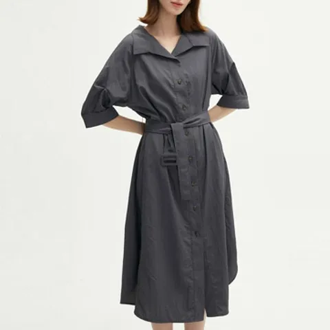 크리즈 벨티드 원피스_차콜