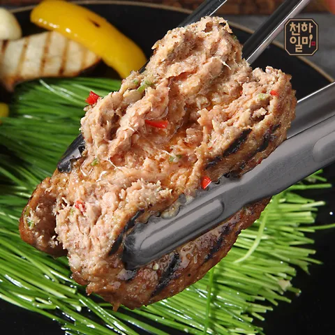 천하일미 홍석천 이원일 떡갈비 전통15팩 매콤15팩 총 30팩 60장, 160g, 30개