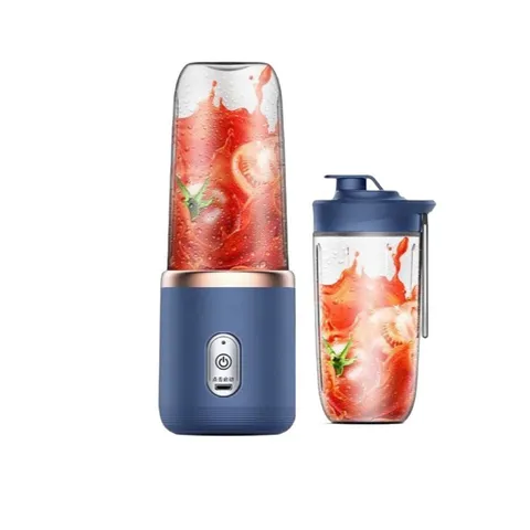 과일 믹서기 텀블러 소형 충전식 무선 휴대용 초고속 블랜더, 300ml 블루 무...