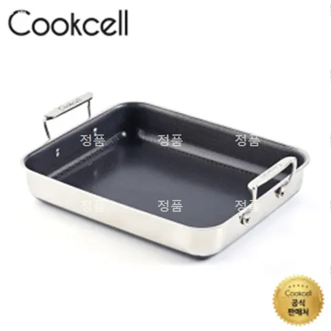 [Cookcell] 쿡셀 통3중 더블코팅 IH 사각멀티팬 32cm