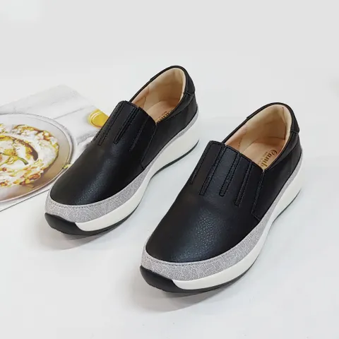 아나이스 이스 소가죽 여성 슬립온, 230, BLACK