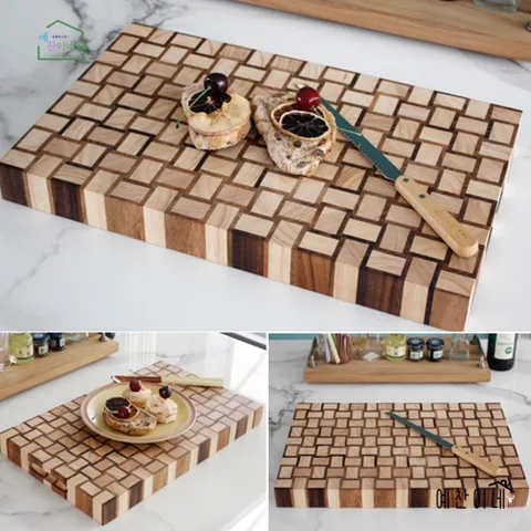엔드그레인 도마 대형 체스 플레이팅 류수영 이영자 원목 빵도마, 대(30X46.6X..., 1개