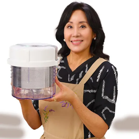 매직 요술 대용량 빅스텐 짤순이 홍여진 하이로 킹 스텐 스테인레스 야채 나물 오이지 탈수기, 1개