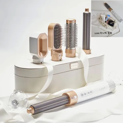 LUXX 럭스 에어프로 헤어스타일러 볼륨브러시 멀티 드라이어 고데기 드라이 세트, 5 in 1 헤어스...