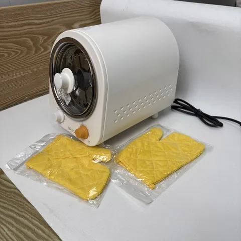 삼겹살 통돌이 자동 회전 볶음기 통돌이고기 기계 고기 볶음 냄비 자동회전냄비 굽는 소형, 크림아이보리