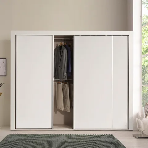 대도갤러리 키높이 클래시 9자 슬라이딩옷장, 00_화이트(무광), 9자세트